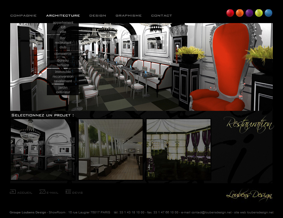 Portail web - catégorie restaurants