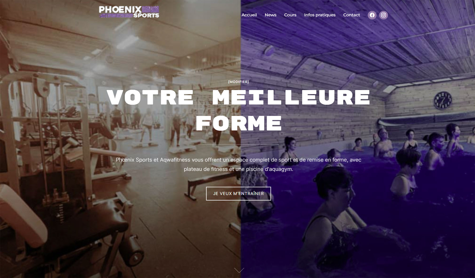 landing page du site web