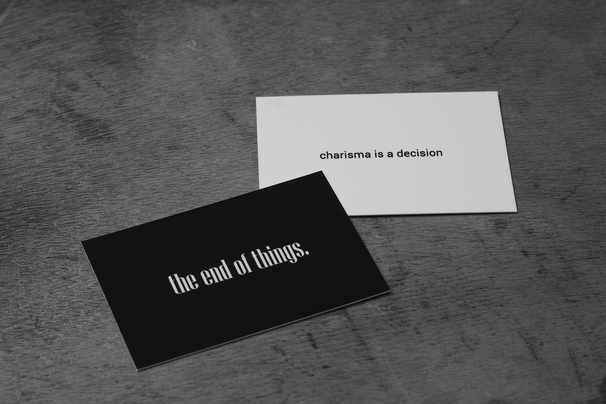 Cartes de visite the end of things.